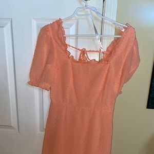 NWT missguided Coral puff sleeve dress